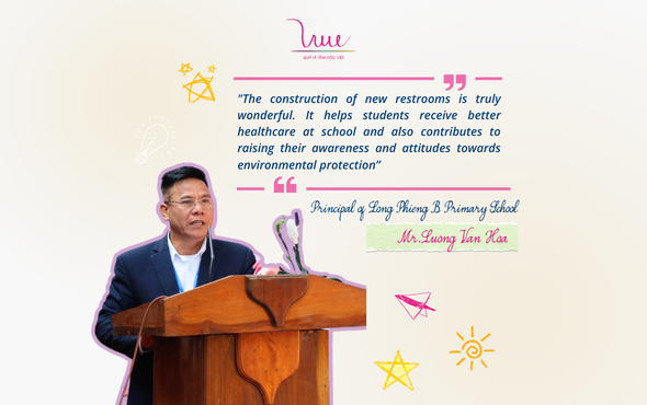 The principal of Long Phieng B primary school shared his thoughts during the inauguration of 20 “Wishes for children” restrooms in Son La